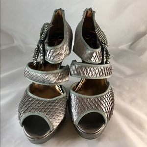 Poetic License women 9 Embellished satin heels New